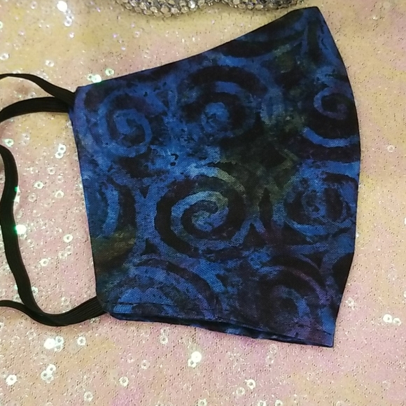 💖SALE💖 Midnight Blue Swirls Soft Face Mask - Picture 4 of 7